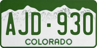 CO license plate AJD930