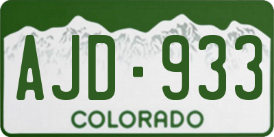CO license plate AJD933