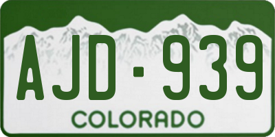 CO license plate AJD939
