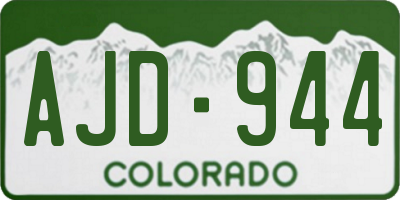 CO license plate AJD944