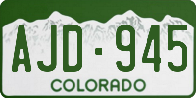 CO license plate AJD945