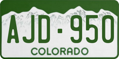 CO license plate AJD950