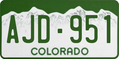 CO license plate AJD951