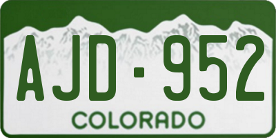 CO license plate AJD952