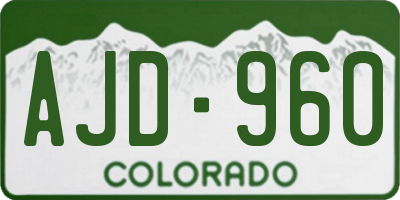 CO license plate AJD960