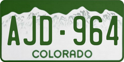 CO license plate AJD964