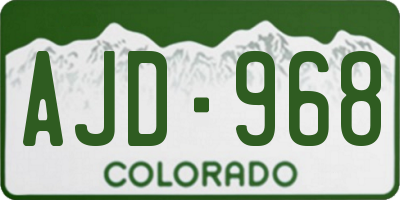 CO license plate AJD968