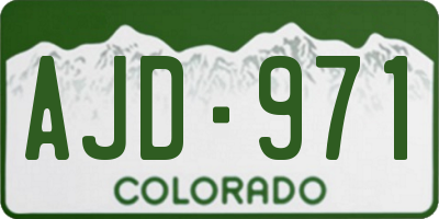 CO license plate AJD971
