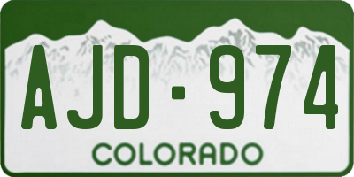 CO license plate AJD974