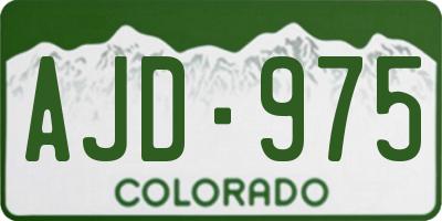 CO license plate AJD975