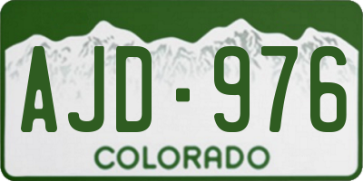 CO license plate AJD976