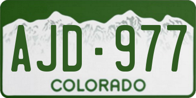 CO license plate AJD977