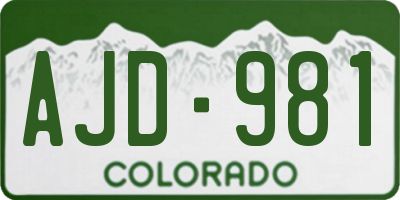 CO license plate AJD981