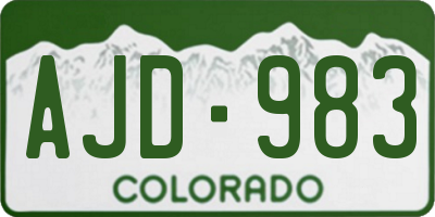 CO license plate AJD983