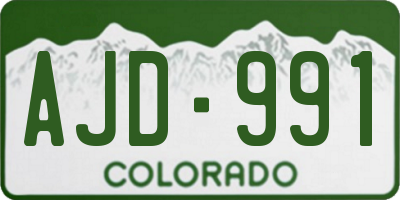 CO license plate AJD991