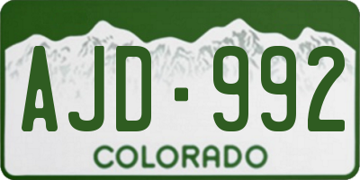 CO license plate AJD992