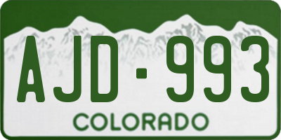 CO license plate AJD993
