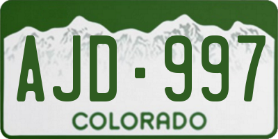CO license plate AJD997