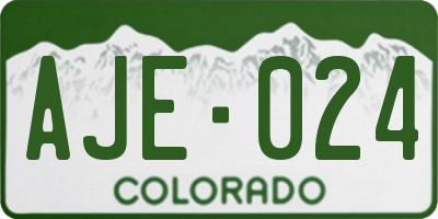 CO license plate AJE024