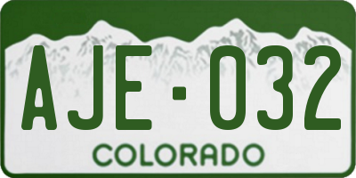 CO license plate AJE032