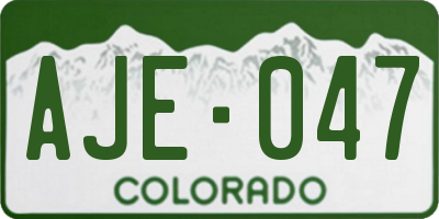 CO license plate AJE047