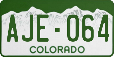 CO license plate AJE064