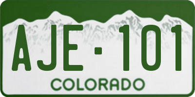 CO license plate AJE101