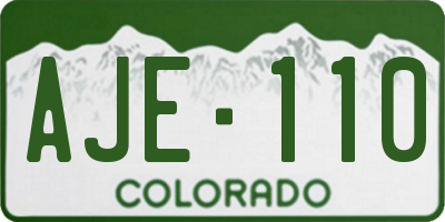 CO license plate AJE110