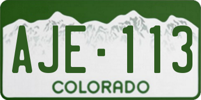 CO license plate AJE113