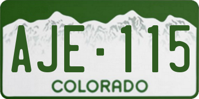 CO license plate AJE115