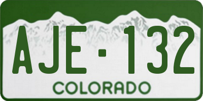 CO license plate AJE132