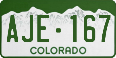 CO license plate AJE167