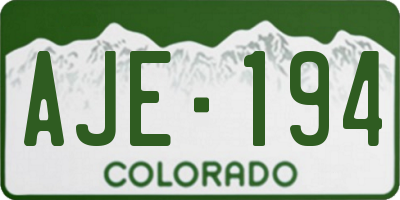 CO license plate AJE194