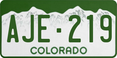 CO license plate AJE219