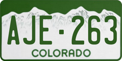 CO license plate AJE263