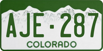 CO license plate AJE287
