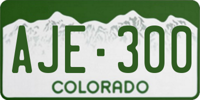 CO license plate AJE300