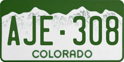 CO license plate AJE308