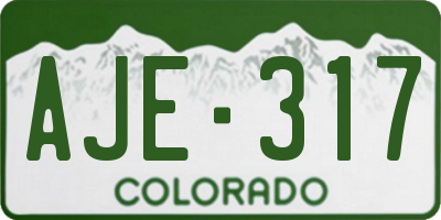 CO license plate AJE317