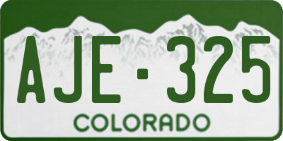 CO license plate AJE325