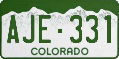 CO license plate AJE331