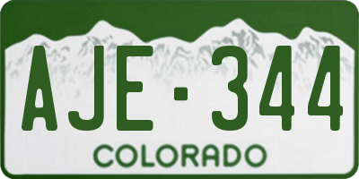 CO license plate AJE344