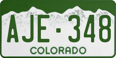 CO license plate AJE348