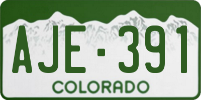 CO license plate AJE391