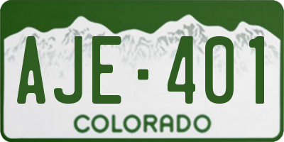 CO license plate AJE401
