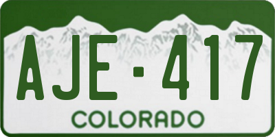 CO license plate AJE417