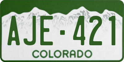 CO license plate AJE421