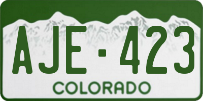 CO license plate AJE423