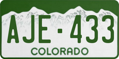 CO license plate AJE433