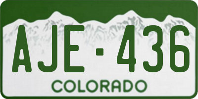 CO license plate AJE436